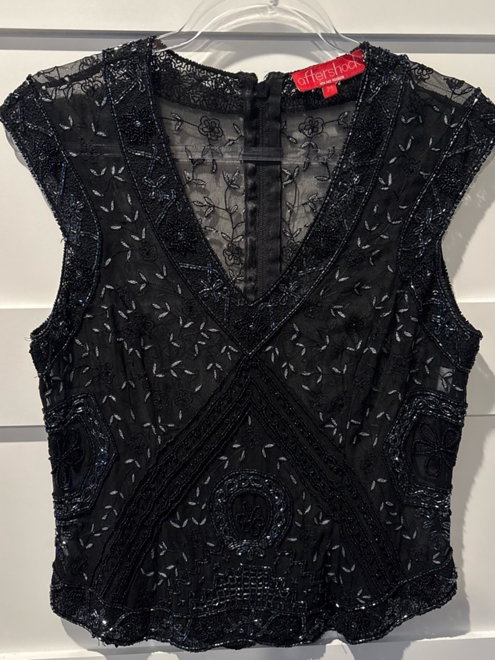 Aftershock Black Beaded Lace Camisole